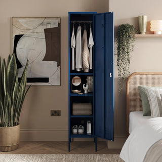 The Bexley - Tall Single Door Storage Locker In Navy Blue - Urban Lockers