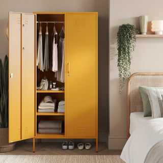 The Chelsea - Tall Double Door Storage Locker In Mustard - Urban Lockers