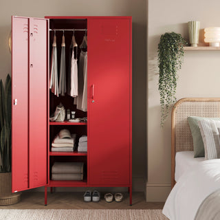 The Chelsea - Tall Double Door Storage Locker In Red - Urban Lockers