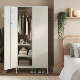 The Chelsea - Tall Double Door Storage Locker In Vanilla - Urban Lockers