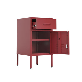 The Bromley - Side Table, Storage Locker Red - Urban Lockers