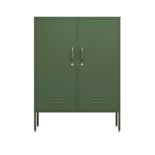 The Fulham metal storage locker in forest green