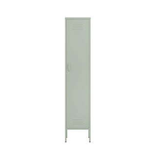The Bexley single door metal wardrobe locker in sage green
