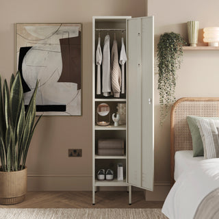 The Bexley - Tall Single Door Storage Locker In Vanilla - Urban Lockers