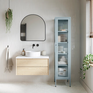 The Wimbledon - Fluted Glass Single Door Locker In Sky Blue - Urban Lockers