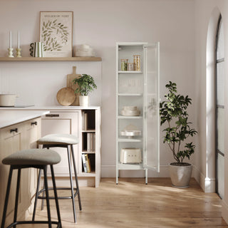 The Wimbledon - Fluted Glass Single Door Locker In Vanilla - Urban Lockers