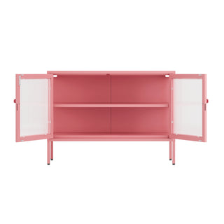 The Cambridge - Fluted Glass Sideboard Locker In Flamingo - Urban Lockers