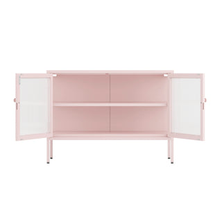 The Cambridge - Fluted Glass Sideboard Locker In Light Pink - Urban Lockers