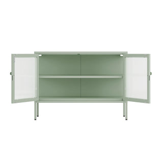 The Cambridge - Fluted Glass Sideboard Locker In Sage - Urban Lockers