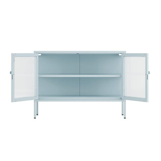 The Cambridge - Fluted Glass Sideboard Locker In Sky Blue - Urban Lockers