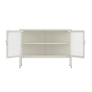 The Cambridge - Fluted Glass Sideboard Locker In Vanilla - Urban Lockers