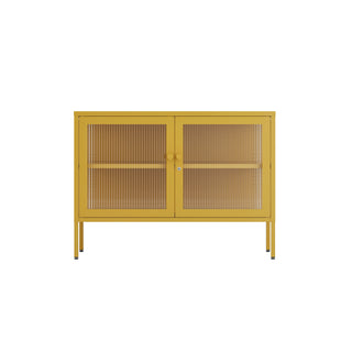 The Cambridge - Fluted Glass Sideboard Locker In Mustard - Urban Lockers
