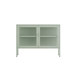 The Cambridge - Fluted Glass Sideboard Locker In Sage - Urban Lockers