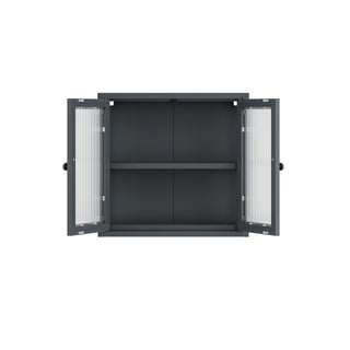 The Chester - Fluted Glass Wall Cabinet In Slate Grey - Urban Lockers