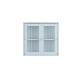 The Chester - Fluted Glass Wall Cabinet In Sky Blue - Urban Lockers
