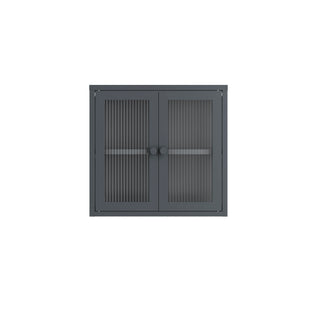 The Chester - Fluted Glass Wall Cabinet In Slate Grey - Urban Lockers