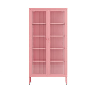 The Regent  - Fluted Glass Double Door Locker In Flamingo - Urban Lockers