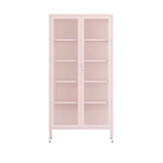 The Regent  - Fluted Glass Double Door Locker In Light Pink - Urban Lockers
