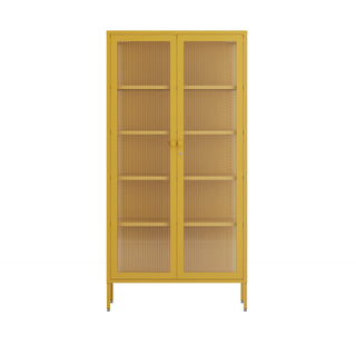 The Regent  - Fluted Glass Double Door Locker In Mustard - Urban Lockers
