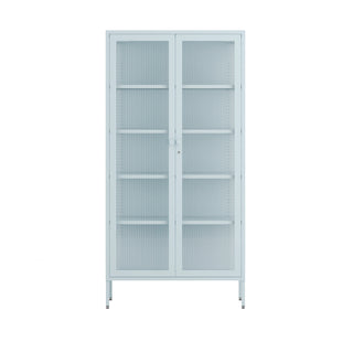 The Regent  - Fluted Glass Double Door Locker In Sky Blue - Urban Lockers