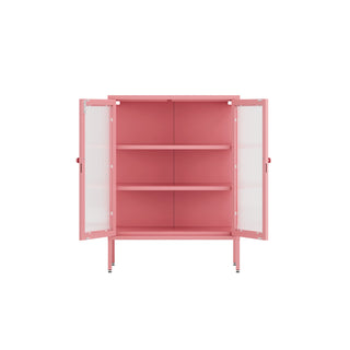 The Soho - Fluted Glass Double Door Locker In Flamingo - Urban Lockers