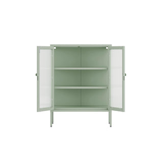 The Soho - Fluted Glass Double Door Locker In Sage - Urban Lockers