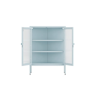 The Soho - Fluted Glass Double Door Locker In Sky Blue - Urban Lockers