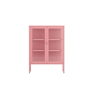 The Soho - Fluted Glass Double Door Locker In Flamingo - Urban Lockers