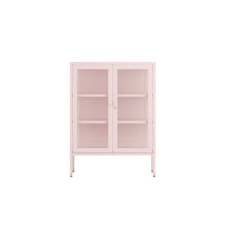 The Soho - Fluted Glass Double Door Locker In Light Pink - Urban Lockers