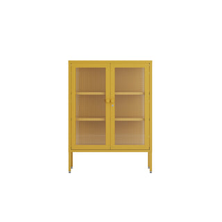 The Soho - Fluted Glass Double Door Locker In Mustard - Urban Lockers