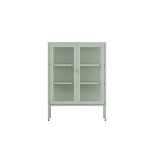 The Soho - Fluted Glass Double Door Locker In Sage - Urban Lockers
