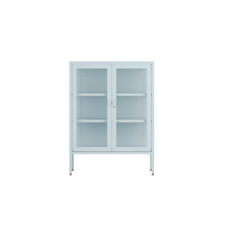 The Soho - Fluted Glass Double Door Locker In Sky Blue - Urban Lockers