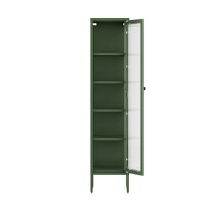 The Wimbledon - Fluted Glass Single Door Locker In Forest - Urban Lockers