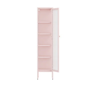 The Wimbledon - Fluted Glass Single Door Locker In Light Pink - Urban Lockers