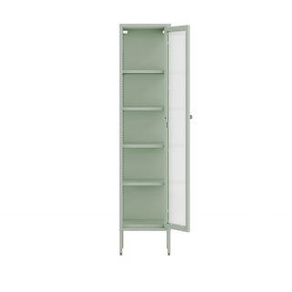 The Wimbledon - Fluted Glass Single Door Locker In Sage - Urban Lockers