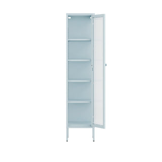 The Wimbledon - Fluted Glass Single Door Locker In Sky Blue - Urban Lockers