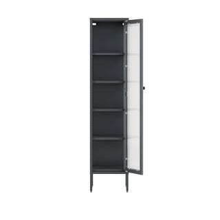 The Wimbledon - Fluted Glass Single Door Locker In Slate Grey - Urban Lockers