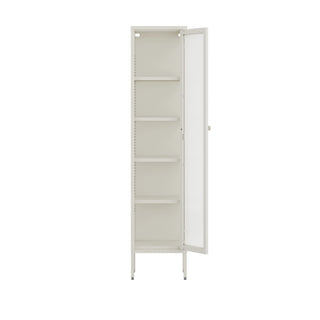 The Wimbledon - Fluted Glass Single Door Locker In Vanilla - Urban Lockers