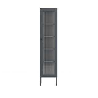 The Wimbledon - Fluted Glass Single Door Locker In Slate Grey - Urban Lockers