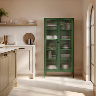 The Regent  - Fluted Glass Double Door Locker In Forest - Urban Lockers