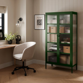 The Regent  - Fluted Glass Double Door Locker In Forest - Urban Lockers