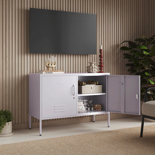 The Oxford  - Side Table/TV Stand Storage Locker In Lilac - Urban Lockers