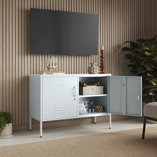 The Oxford  - Side Table/TV Stand Storage Locker In Sky Blue - Urban Lockers