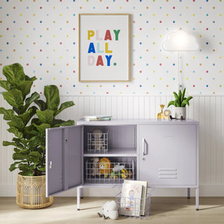The Oxford  - Side Table/TV Stand Storage Locker In Lilac - Urban Lockers
