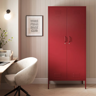 The Chelsea - Tall Double Door Storage Locker In Red - Urban Lockers